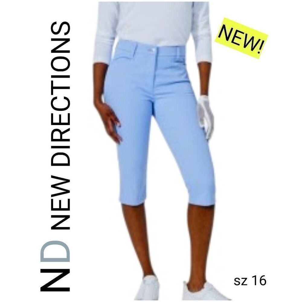 New Directions NEW! Sky Blue Denim Cuffed Capri Shorts Pants ❤️ FREE SHIPPING ❤️